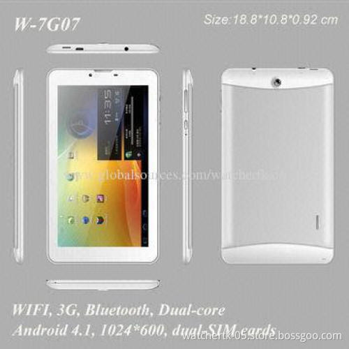 7-inch 3G Tablet PC with Dual Core CPU, Supports GPS